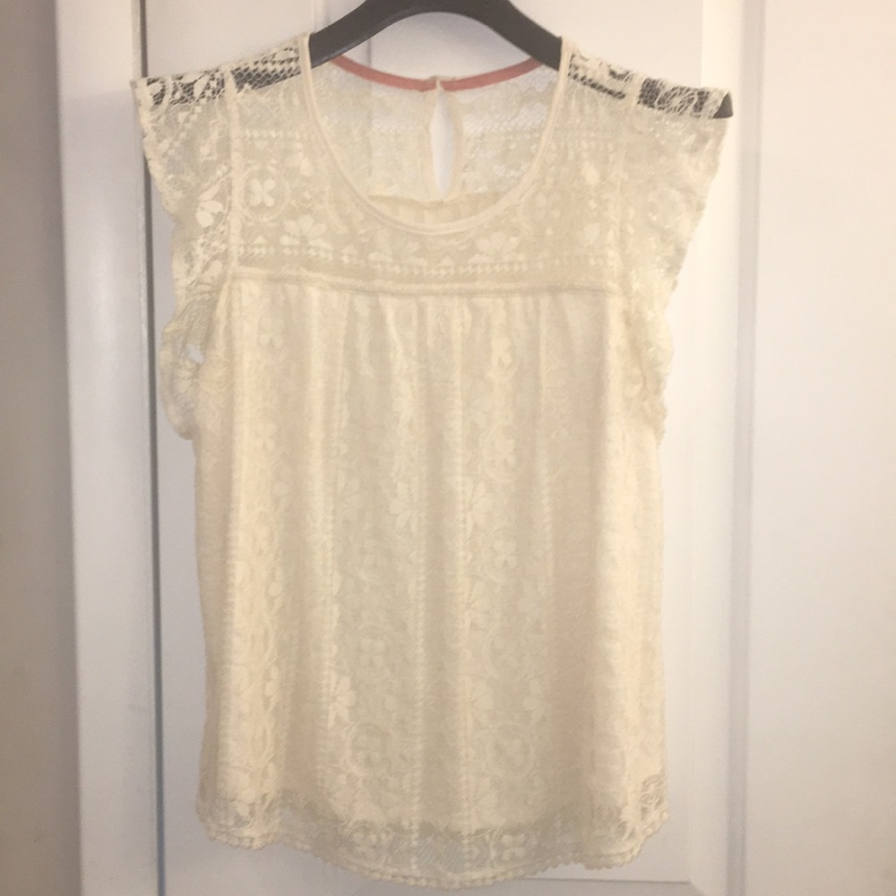 Ivory lace blouse size L